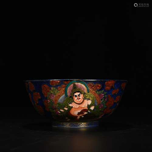 Drive makes blue colored enamel colour card of Buddha bowl o...