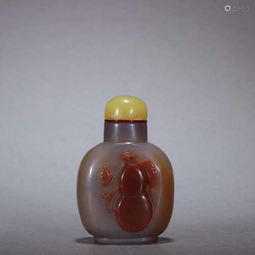 - old agate qiao color block wen snuff bottles.Specification...