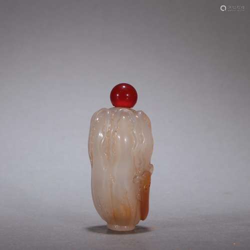 - old agate qiao color cabbage snuff bottle shape.Specificat...