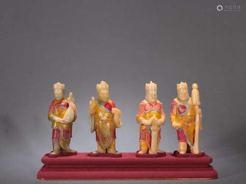 - shoushan stone add "four major Kings statues.Specific...