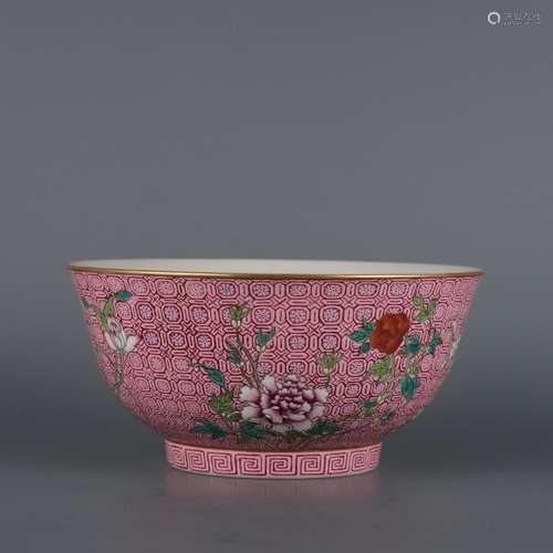 Carmine to add four seasons flower bud enamel pattern bowl.S...