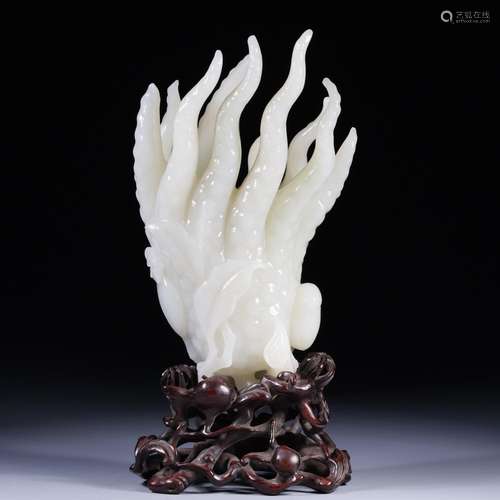 Hetian jade bergamot furnishing articlesClear height of 17 c...