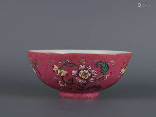 Carmine scramble for pastel lotus pattern bowl.Size: height ...