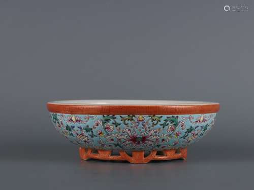 Red li mountain, green pastel passionflower gong bowl.Size: ...