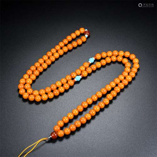 Collectables - autograph hetian jade, topaz, 108 beads neckl...