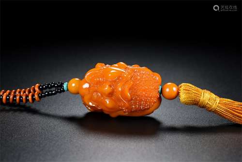 Collectables - autograph hetian jade Buddha pendant Huang Yu...