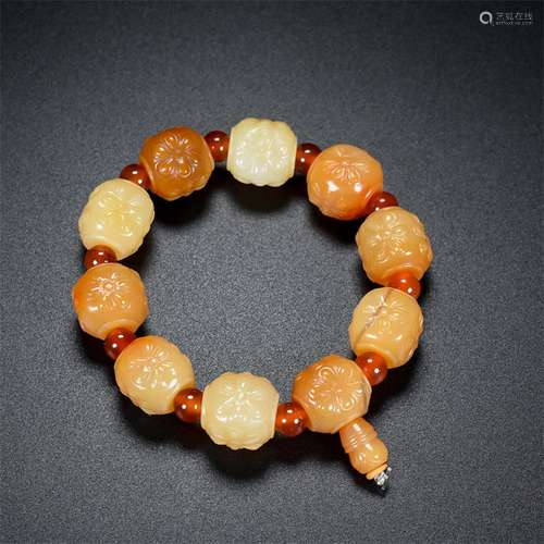 Old yellow agate, natural flower hand list, the quality of t...