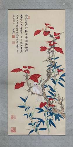 Chang painting of flowers and 40 x 90