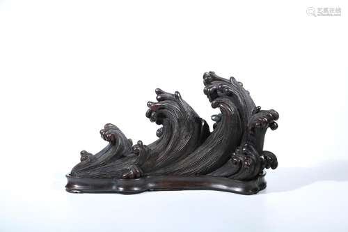 of red sandalwood wood sea wave grain chessboardRosewood car...