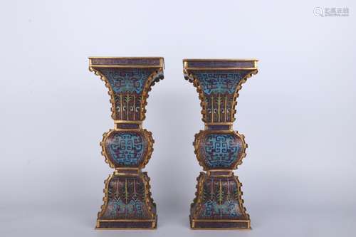 cloisonne "four arrises square bottles" to each ot...