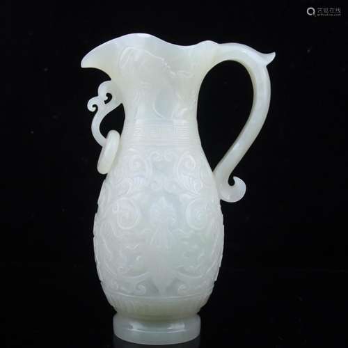 Taiwan back cut flowerHetian jade carved and become, shape d...