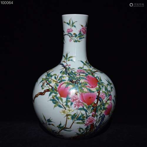 eight pastel peach tree, white porcelain, the glaze deep, cl...