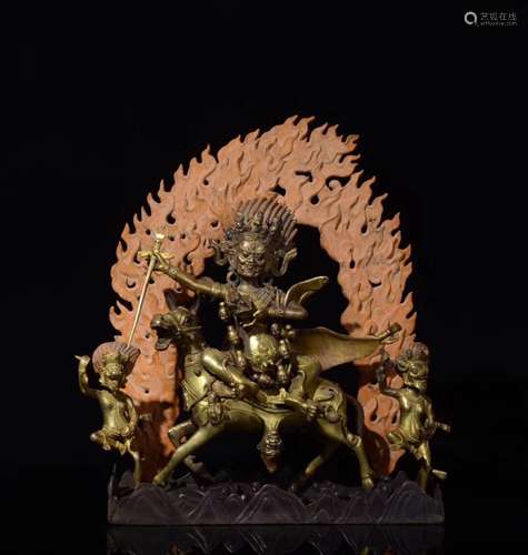 copper and gold auspicious temmokuHigh overall: 37 cm base: ...