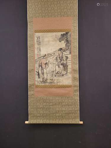 One of the yang eight eccentrics Huang Shen silk scrollPaint...