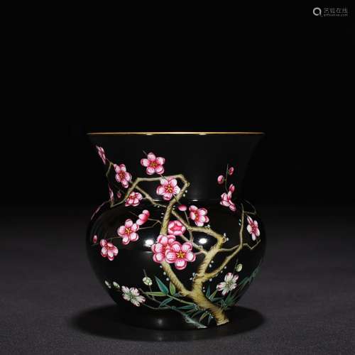 Black enamel plum flower grain slag bucket 9 * 9 cm