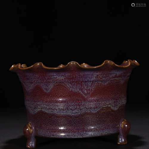 Pa rose violet glaze dazzle grain casket furnace mouth 13 * ...