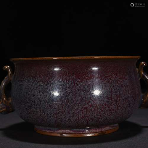 Pa variable rose violet glaze You ear furnace 10.5 * 22 cm