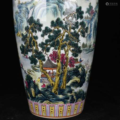 Pastel landscape plum bottle antique vases, antique collecti...