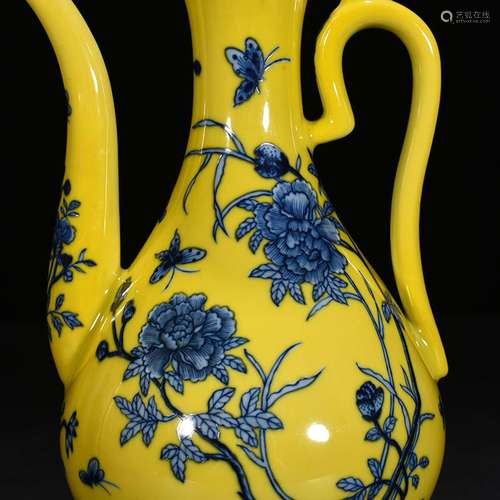 Jiao yellow glaze porcelain recent grain ewer 32 * 17 cm