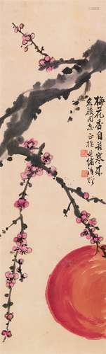 赵延绪（1897－1998） 梅花 设色纸本镜框