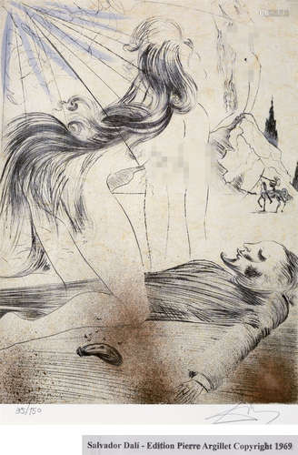 萨尔瓦多·达利（1904－1989） 超现实主义—女子与男子 版画