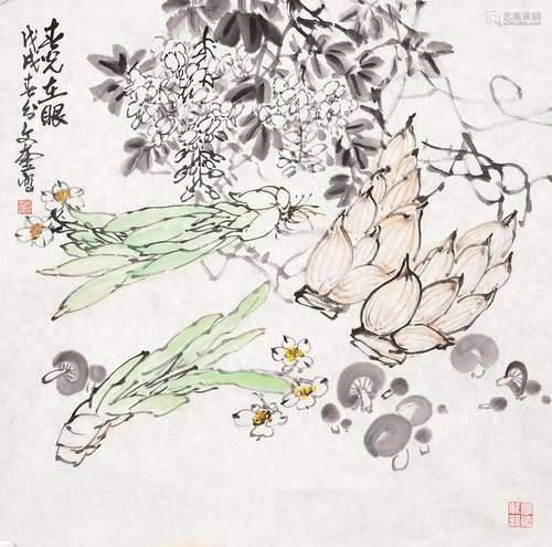 裴文奎（b.1949） 春光在眼 设色纸本镜芯