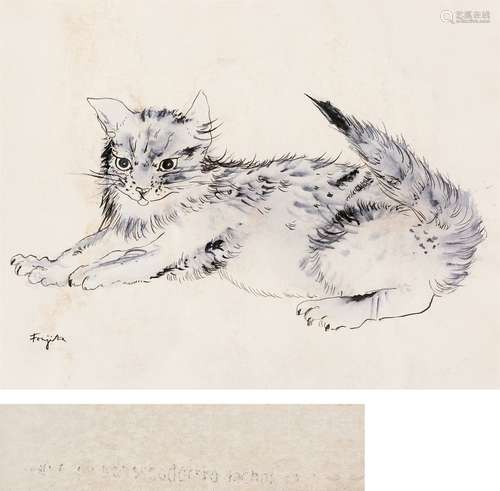 藤田嗣治（1886－1968） 猫 版画