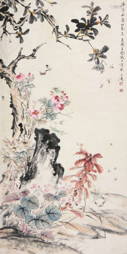 王雪涛(1903-1982)满庭秋露桂花香