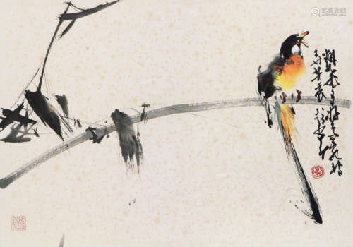 赵少昂(1905-1998)竹雀图