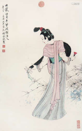 谢振瓯(b.1944)琵琶仕女
