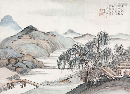 苏曼殊(1884-1918)溪山疏雨