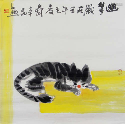 齐辛民 猫 纸本 托片