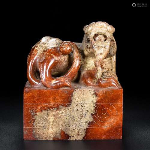 And hetian jade sealThe jade is exquisite, patina massiness,...