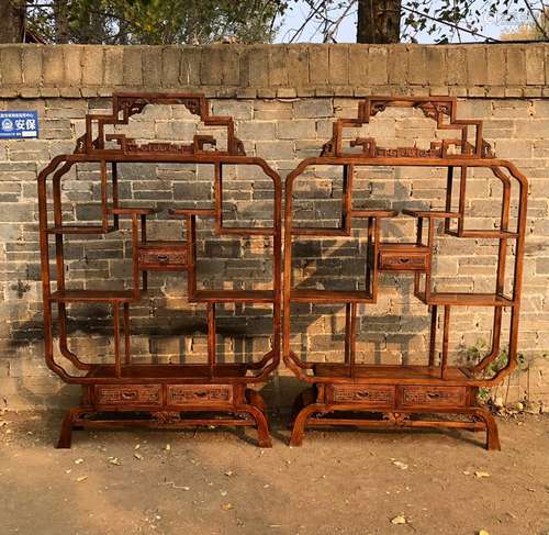 Old yellow flower pear rich ancient frame, full mortise and ...