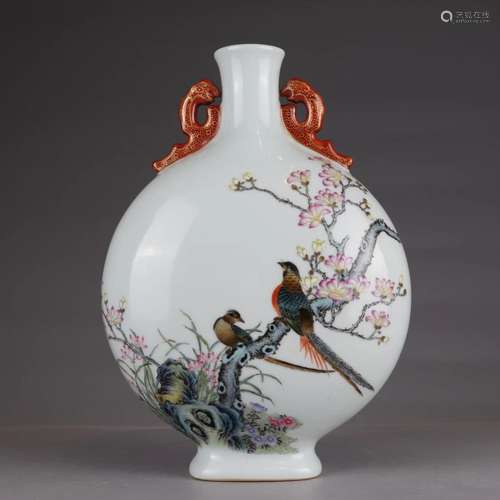 Colored enamel flowers and birds on bottles.Specification: h...