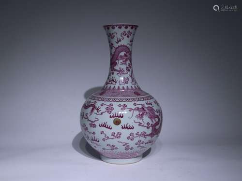 Pastel gems red glaze YunLongWen bottle.Specification: heigh...