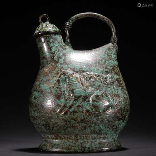 Paragraph, bronze horse glazed pot.Specification: high 20 14...