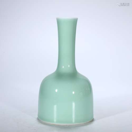 Apple green bell jar.High dimension 19 9 cm wide