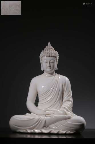 "He Chaozong" dehua white porcelain Buddha had fur...