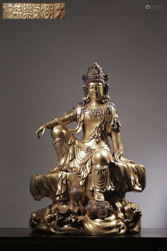 Copper and gold guanyin cave "years" modelSize: 46...