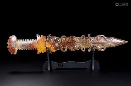 Hetian jade jade sword, the quality of the jade is exquisite...