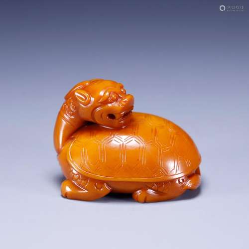 Hetian jade dragon turtle furnishing articles, size: 6.3 * *...