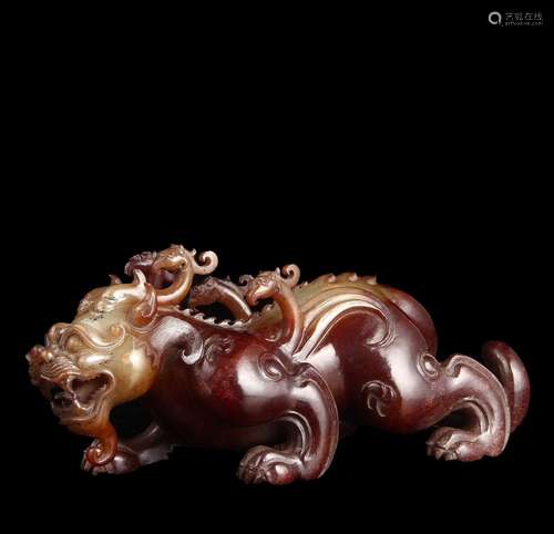 Motif, hetian jade benevolent the mythical wild animal furni...