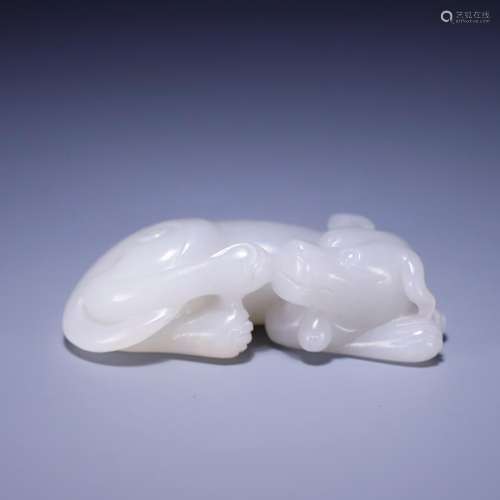 Hetian jade lying dog, size: 7.0 * * * * 3.2 2.2 cm, weighs ...