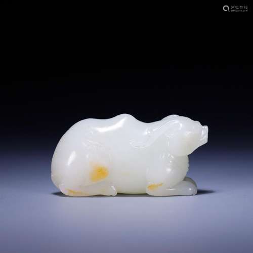 Hetian jade lie beast, size: 6.6 * * * * 2.5 3.6 cm, 98.7 g!