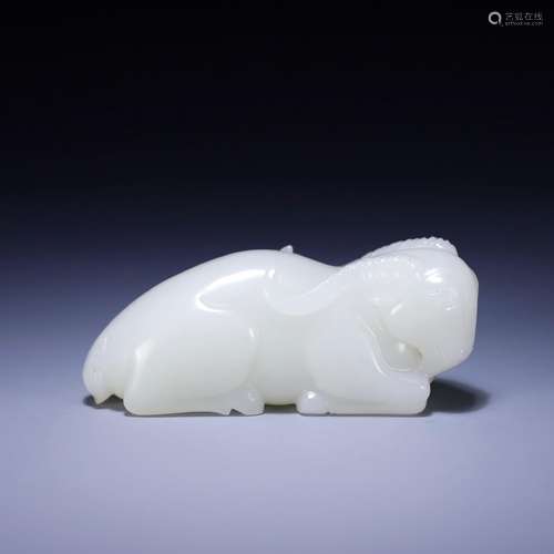 Hetian jade lying sheep, size: 8.7 * * * * 3.5 3.3 cm, 167.2...