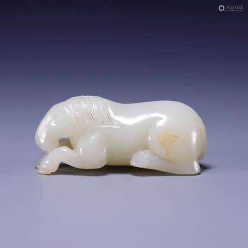 Hetian jade lie ma, size: 7.3 * * * * 2.8 2.9 cm, 94.7 g!