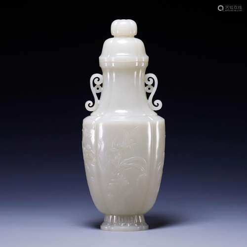 Hetian jade chrysanthemum patterns lines double ears, size: ...