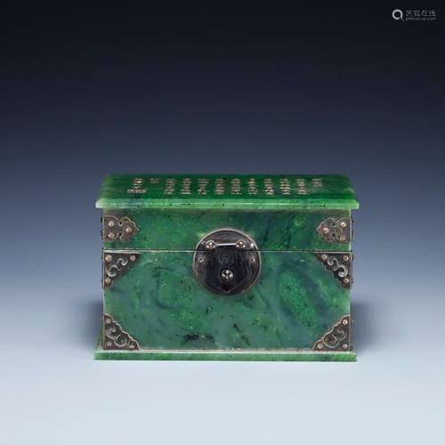 Hetian jade royal poetry treasure box, size: 14 * * * * 8.5 ...