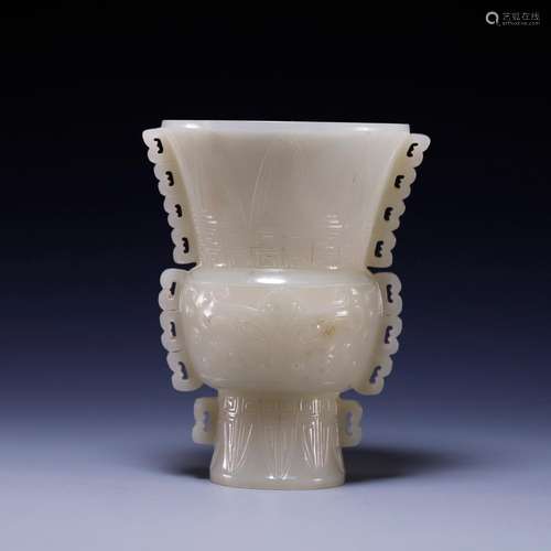 Hetian jade flower vase with those veins, size: 9.8 * * * * ...